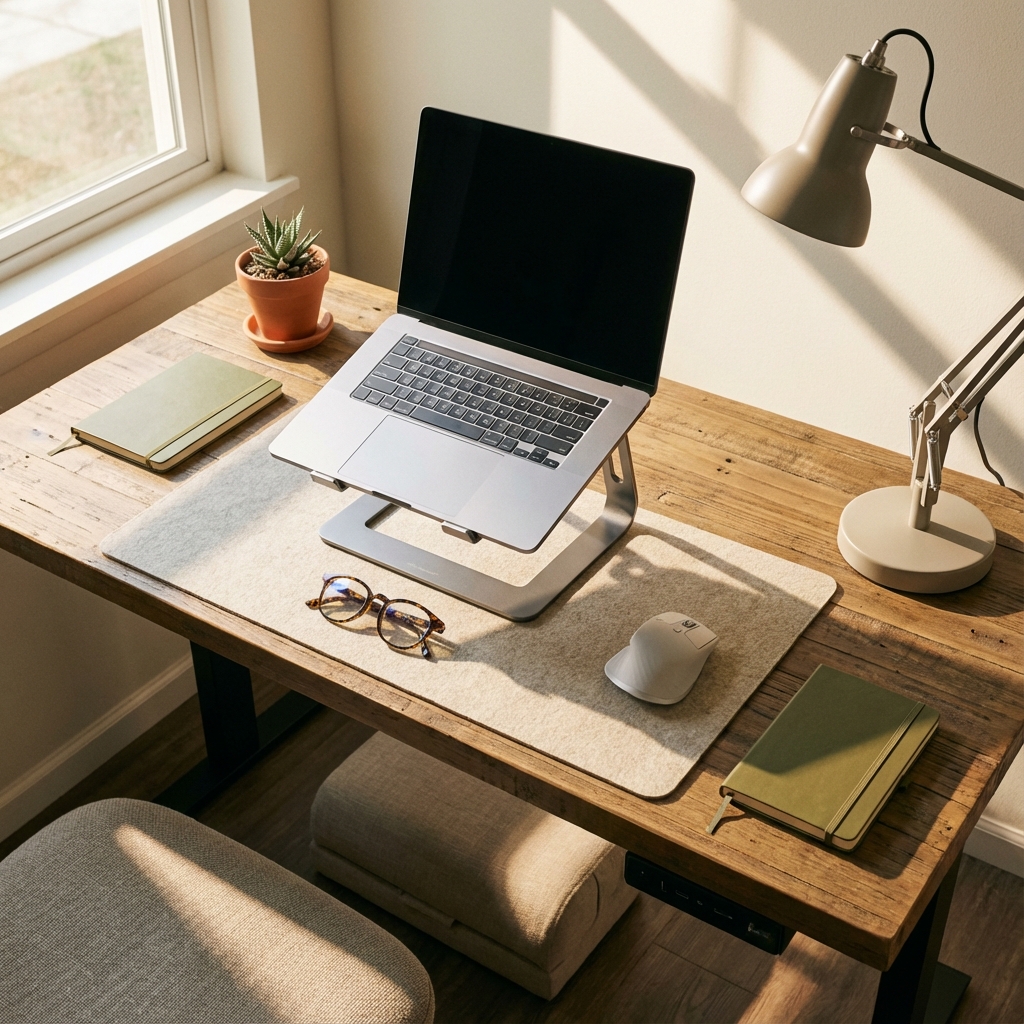 Ergonomic desk setup